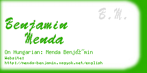 benjamin menda business card